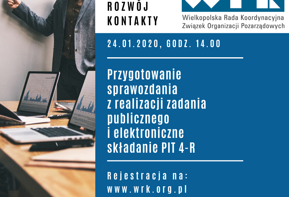 Przygotowanie sprawozdania z realizacji zadania publicznego i elektroniczne składanie deklaracji PIT| 24.01.2020
